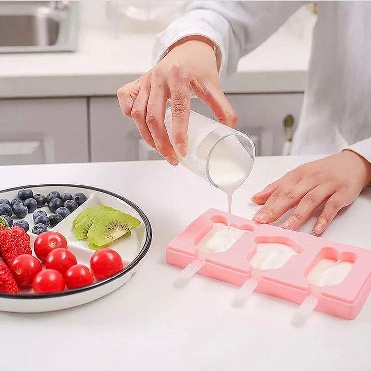 Silicone Popsicle Molds, Set Of 3 Cartoon Ice Pop Maker, Ice Cream Mold Silicone Popsicle Molds, Set Of 3 Cartoon Ice Pop Maker, Ice Cream Mold